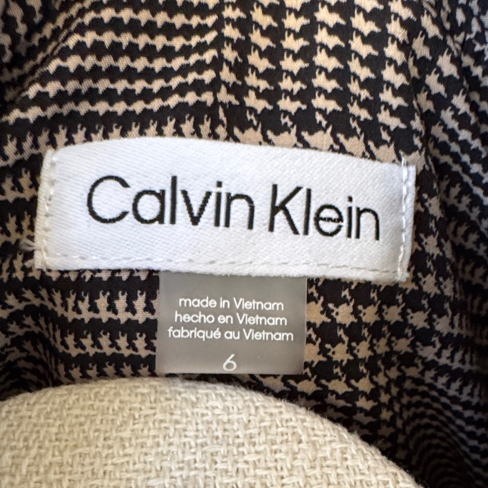 Calvin Klein Black and cream Herringbone pattern Wrap Dress~very classy! - Picture 11 of 13